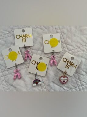 Ballet Charm Bundle 5pc Gift Set ~ Pink Slippers Rainbow October Birthday